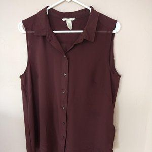 Deep Plum Semi-sheer Blouse